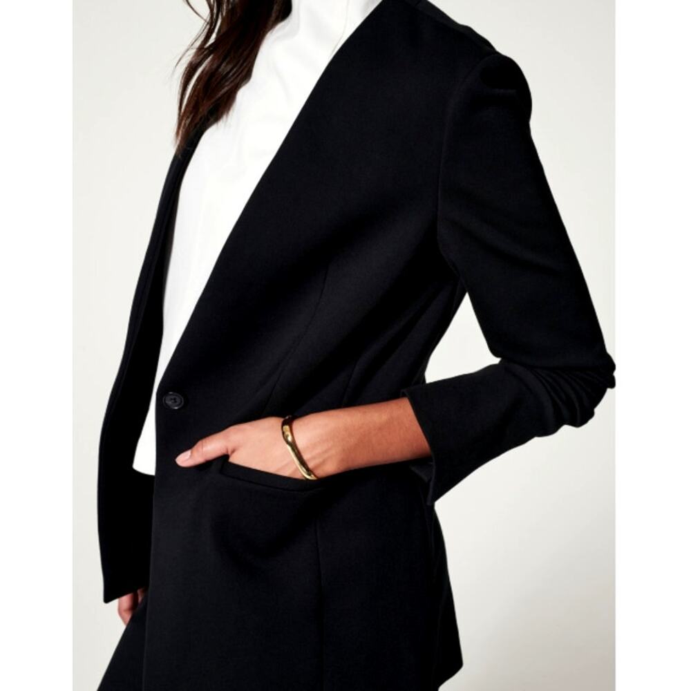 Spanx Women's Classic Black Perfect Collarless Blazer Size L - Picture 1 of 10